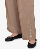 Alfred Dunner Plus Summer Solstice Relaxed Button Detail Pull On Ankle Pants