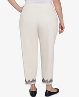Alfred Dunner Plus Natural Instinct Classic Cuffed Medallion Pull On Ankle Pants