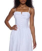Alex & Sophia Juniors' Sleeveless Straight-Neckline Midi Dress