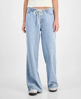 Vanilla Star Juniors' Drawstring Wide-Leg Jeans