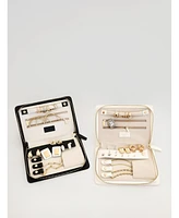 Augustnoa Travel Jewelry Organizer White