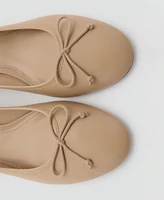 Mango Women's Bow Detail Heeled Leather Shoes