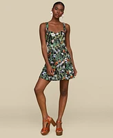 Avec Les Filles Women's Floral-Print Bustier Mini Dress