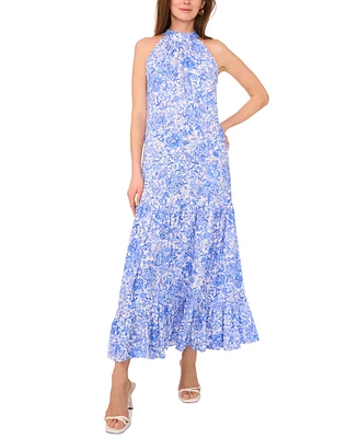Vince Camuto Women's Oscar Halterneck Tiered Maxi Dress