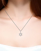 Lali Jewels Diamond Star of David 18" Pendant Necklace (1/5 ct. t.w.) in 14k White Gold
