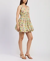 En Saison Women's Cairo Cotton Bubble-Hem Mini Dress
