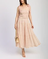 En Saison Women's Geraldine Smocked-Bodice Dress