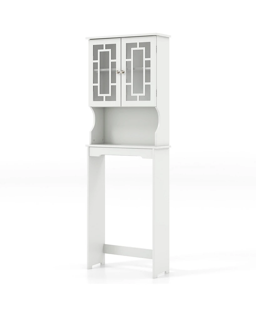 Gymax Bathroom Over The Toilet Space Saver Storage Cabinet Organizer Shelf