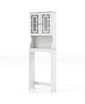 Gymax Bathroom Over The Toilet Space Saver Storage Cabinet Organizer Shelf