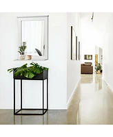 Gymax Bathroom Wall Mirror W/Shelf Square Vanity Makeup Mirror Multipurpose Usage