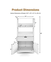 Gymax Bathroom Storage Cabinet w/Drawer Shelf Cupboard Floor