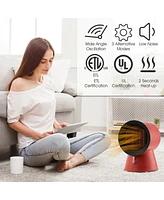 Gymax 1500W Portable Ptc Ceramic Space Heater Mini Electric Desktop Heating Fan
