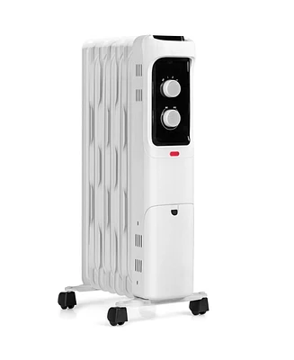 Gymax 1500W Oil Filled Radiator Heater Space Heater w/ 3 Heat Settings