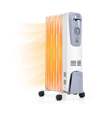 Gymax 1500W Oil Filled Space Heater Radiator w/ Adjustable Thermostat Home Office