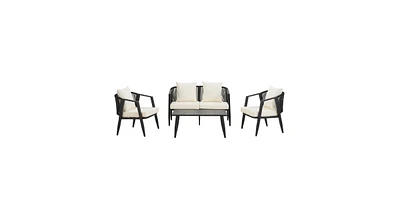 Mondawe Durable and Comfortable Outdoor Seating Set,Suitable for Patios, Lawns, Poolsides