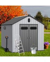Mondawe 810Ft Plastic Outdoor Storage Shed For Backyard Garden Big Spire Tool Storage