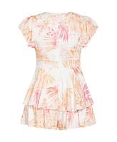 City Chic Plus Summer Frill Playsuit