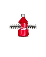 Bling Jewelry Soda Lover Red Enamel Coke Bottle Charm Bead European Bracelets