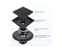 6 Inch Stainless Steel Square Shower Drain with Strainer