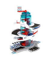 Theo Klein Bosch Car Service Helix Shaped Multi Story Parking Garage Pretend Playset Toy with 2 Toy Cars for Kids Aged 3 and Up