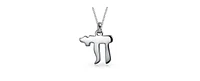 Bling Jewelry Delicate Judaic Chai Symbol Pendant Necklace in Sterling Silver