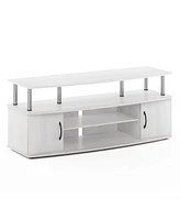Furinno Modern Tv Stand Media Entertainment Center for Tv's up To 55" w/2-Door Storage Cabinet,White Oak
