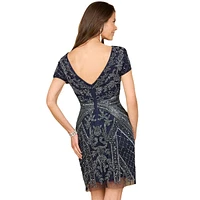 Lara Women's Cap Sleeve Beaded Cocktail Dress