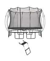 Springfree Trampoline 11 ft x 11 ft Large Square + FlexrStep V2 Bundle – Springless Fun with Adjustable & Lock Restrict Ladder Attachment Acces