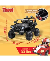 Tobbi 12 Volt Kids Electric Battery Powered Ride On 3 Speed Toy Suv Truck Car for Kids 37 Months and Up with Led Lights, Usb Audio, and Horn, Black