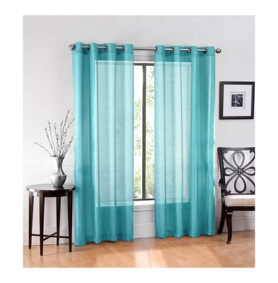 GoodGram Ultra Luxurious Elegant Sheer Grommet Single Curtain Panel - 54 in. W x 84 L, White