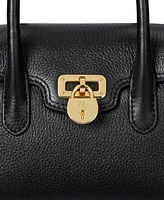 Lauren Ralph Pebbled Leather Small Tanner Satchel