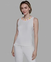 Karl Lagerfeld Paris Women's Embellished Sleeveless Top