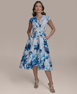 Donna Karan New York Petite Printed Fit & Flare Dress