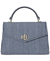 Lauren Ralph Lauren Striped Canvas Small Farrah Satchel