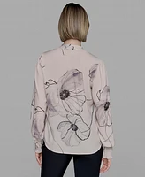 Karl Lagerfeld Paris Women's Floral-Print Long-Sleeve Blouse