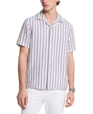 Michael Kors Men's Relaxed-Fit Linen Stripe Shirt