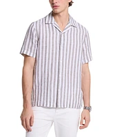 Michael Kors Men's Relaxed-Fit Linen Stripe Shirt