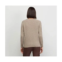Carlisle Women's Tan Shirred Cashmere Pullover Sweater Andromeda