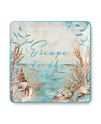 Certified International Escape to the Sea Square Platter