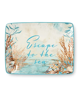 Certified International Escape to the Sea Rectangular Platter