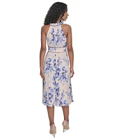 Calvin Klein Petite Printed Sleeveless Chiffon Dress