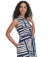 Calvin Klein Women's Abstract Striped A-Line Dress