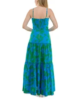 Taylor Women's Tiered Sleeveless Smocked-Back Dress