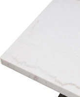 Furniture of America 24.5" Marble Evangeline Genuine Top Square End Table