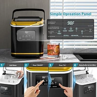Cowsar 26Lbs, Countertop Ice Maker, Self-Cleaning, Bullet Ice, Digital Screen, 9 Cubes 6 Mins