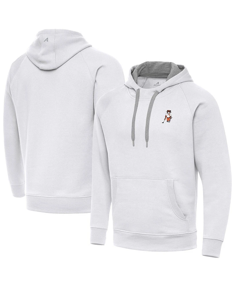 Antigua Men's White Clemson Tigers Golfer Victory Pullover Hoodie