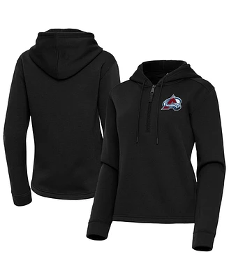 Antigua Women's Black Colorado Avalanche Contemporary Quarter-Zip Hoodie