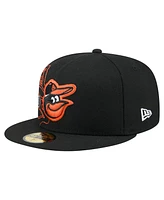 New Era Men's Black Baltimore Orioles Yarn Stitch 59FIFTY Fitted Hat