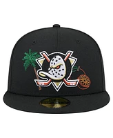 New Era Men's Black Anaheim Ducks State Stitch 59FIFTY Fitted Hat