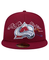 New Era Men's Burgundy Colorado Avalanche State Stitch 59FIFTY Fitted Hat